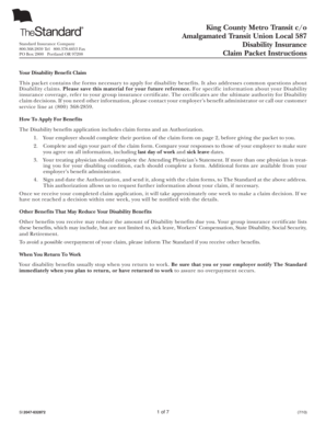 Standard Insurance Disability Claim Form