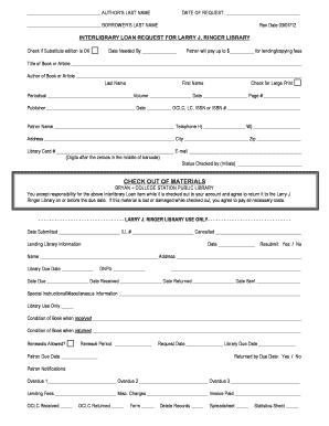 Interlibrary Loan Request Form