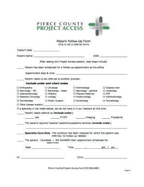 Patient Follow-Up Form