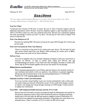 Tax Form Instructions and Updates