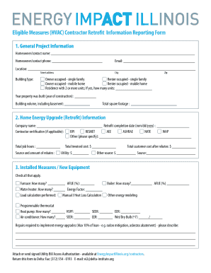 HVAC Retrofit Information Reporting Form