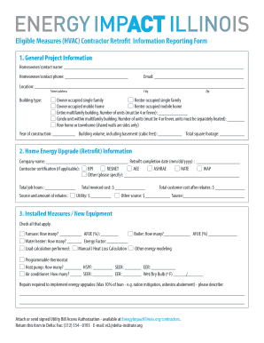 Energy Impact Illinois HVAC Contractor Retrofit Form