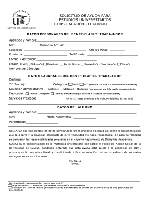 Solicitud de Ayuda para Estudios Universitarios