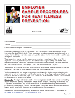 California Heat Illness Prevention Procedures
