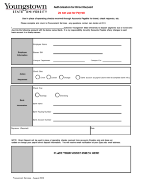 Authorization for Direct Deposit