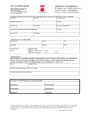 Swedish Student Travel Grant Application