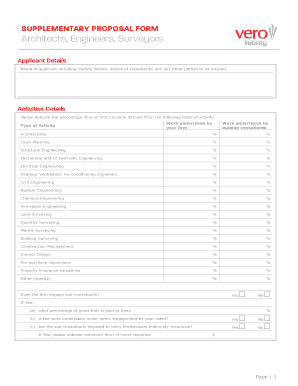 Supplementary Proposal Form for Architects and Engineers