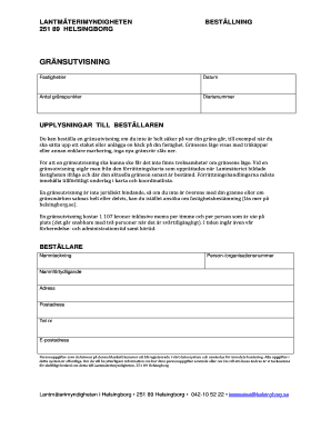 Swedish Property Boundary Marking Order Form