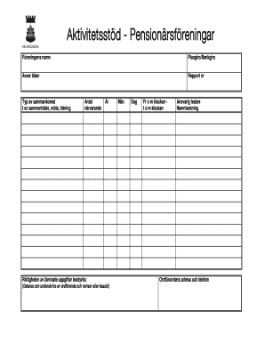 Activity Support - Pensioner Associations