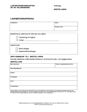 Swedish Land Surveying Order Form
