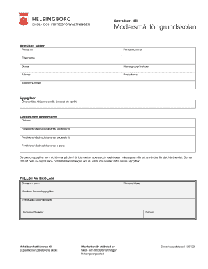 Application for Mother Tongue Instruction in Primary School