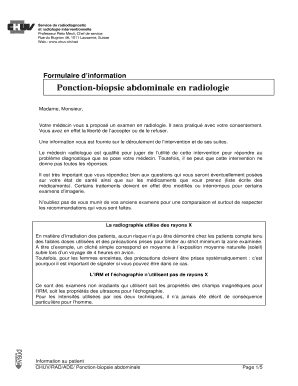Formulaire d’information Ponction-biopsie abdominale en radiologie