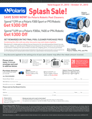 Polaris Pool Cleaner Rebate Form