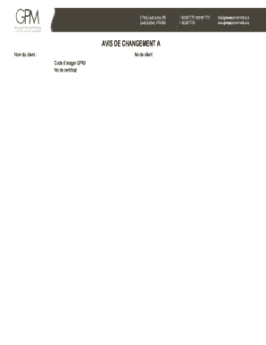 Avis de changement