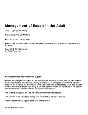 Fillable Online Management of Sepsis in the Adult Fax Email Print ...