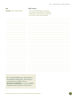 Advanced Techniques for Work Search job search looking for work looking for a job finding work finding a job work skills inventory employability inventory resumes job references cover letters portfolios proposals job interviews job offers