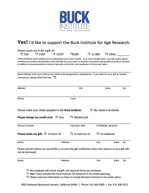 Buck Institute Donation Form