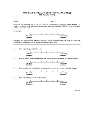 Pain Self Efficacy Questionnaire
