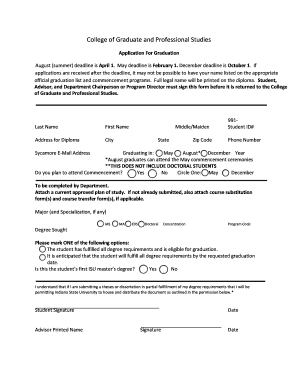 Indiana State University Graduation Application