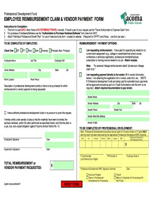 Employee Reimbursement Claim Form