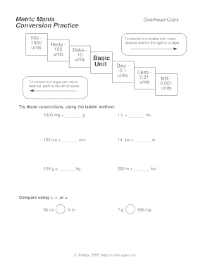Metric System Conversion Worksheet