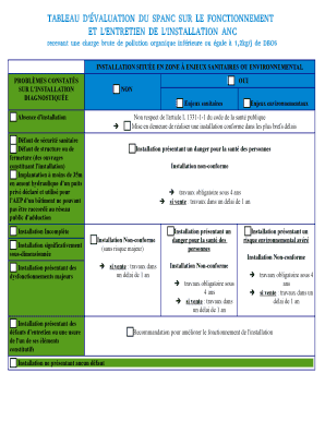 Tableau d'évaluation du SPANC