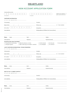 New Account Application Form