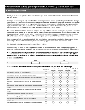 PAUSD Parent Survey Form