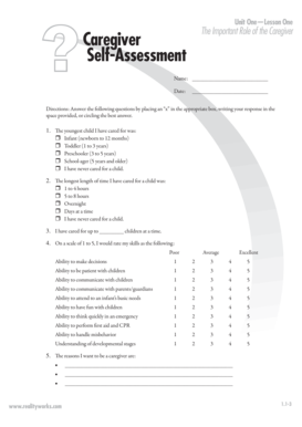 Caregiver Self-Assessment Form