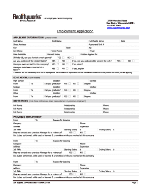 Employment Application Form