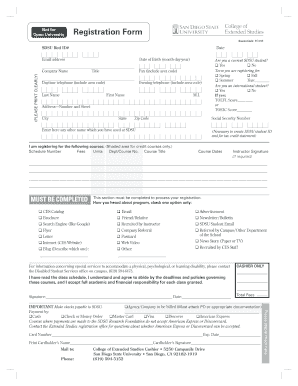 SDSU Open University Registration Form