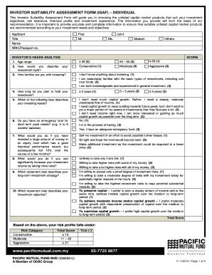 Investor Suitability Assessment Form