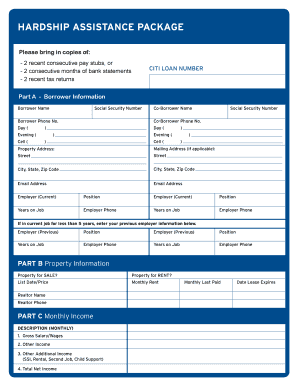 Citi Hardship Assistance Package