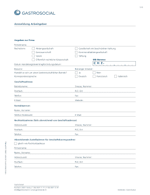 Anmeldung Arbeitgeber