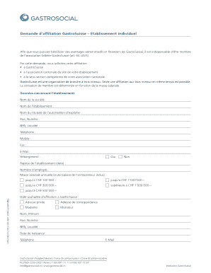 Demande d’affiliation GastroSuisse