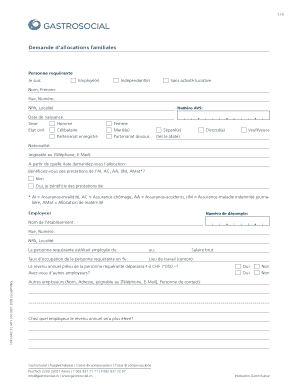Demande d’allocations familiales