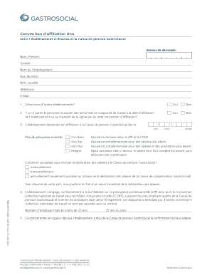 Convention d’affiliation Uno