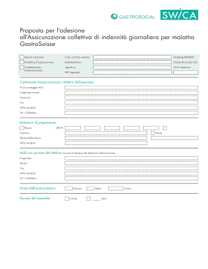 Proposta per l’adesione all’Assicurazione collettiva di indennità giornaliera per malattia