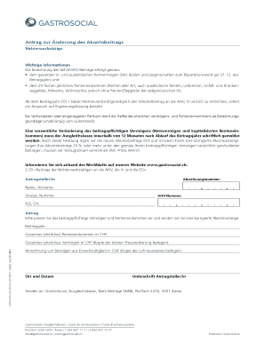 Antrag zur Änderung des Akontobeitrags