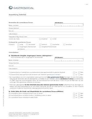 Anmeldung Todesfall