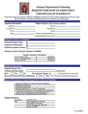 Arizona HARP 2.0 Assistance Application