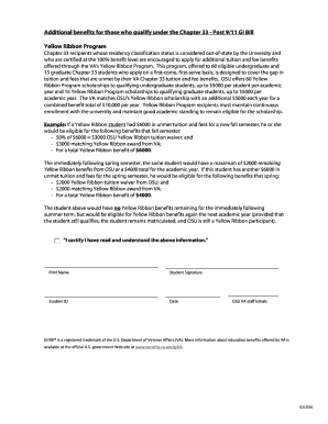Post 9/11 GI Bill Student Information and Acknowledgement