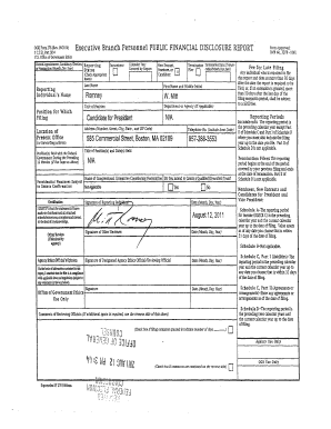 Executive Branch Personnel Public Financial Disclosure Report
