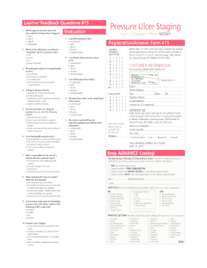 Pressure Ulcer Staging Evaluation Form