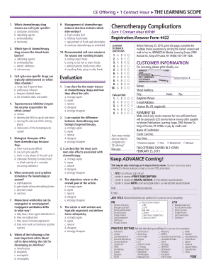 Chemotherapy Complications Learning Assessment