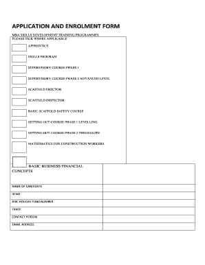 MBA Skills Development Training Application Form