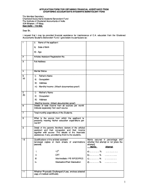 BAPPLICATIONb FORM FOR OBTAINING FINANCIAL bb - Cacharya