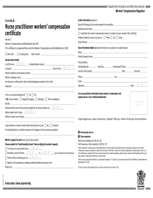 Queensland Nurse Practitioner Workers' Compensation Certificate