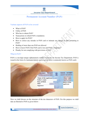 Permanent Account Number (PAN) - Income Tax Department