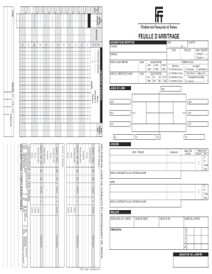 FEUILLE D’ARBITRAGE